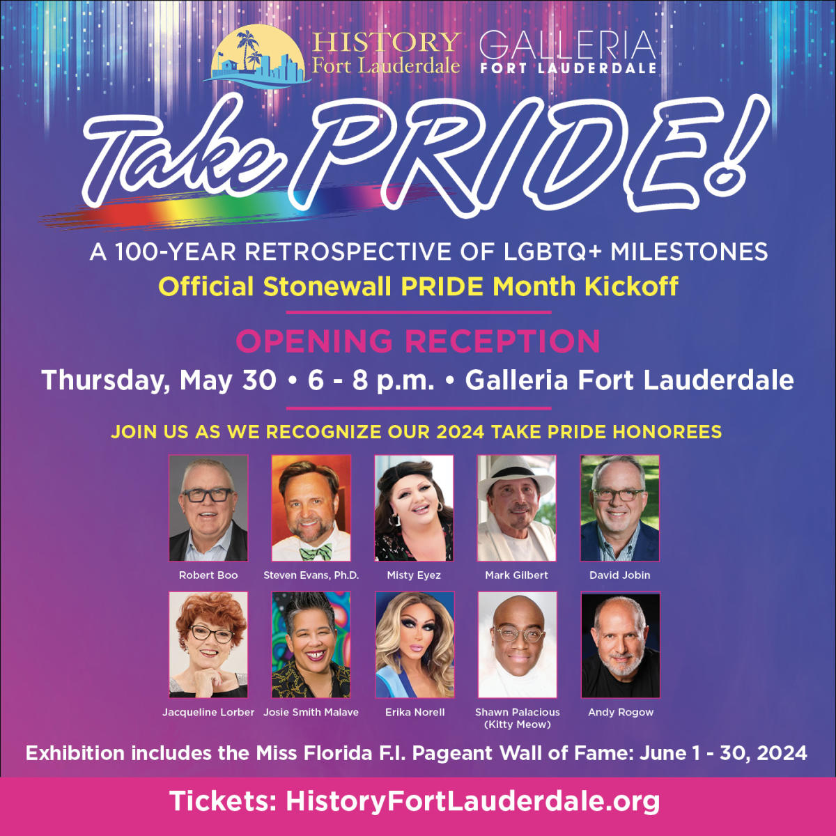 🌈 Celebrate #Pride at this enlightening exhibit highlighting major moments in LGBT+ history that have impacted South Florida’s arts, culture, business, media, and political landscapes. 🗓 : May 30, 2024 ⌚️: 6:00 PM to 8:00 PM 📍: @GalleriaFTL bit.ly/4bhhW1D