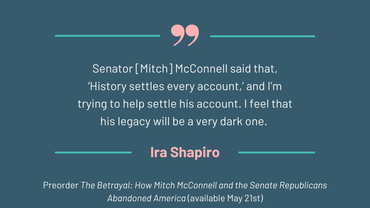 And I'm starting today. 

The Betrayal: How Mitch McConnell and the Senate Republicans Abandoned America with new forward is available NOW. Order your copy: a.co/d/bEJTnig