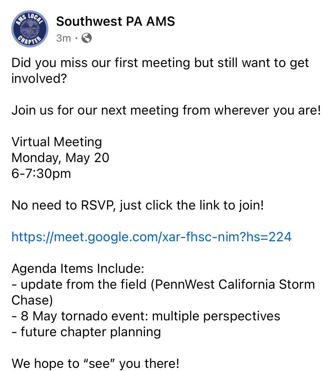 Ams_swpa's tweet photo. Today is the day!  Join us for our meeting tonight. https://t.co/XBZwHYtOOu