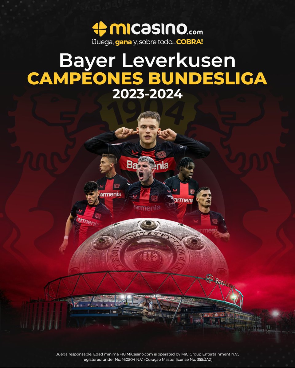 ¡EL BAYER LEVERKUSEN HIZO HISTORIA! 🇩🇪🏆 ⚽ El equipo dirigido por Xabi Alonso consiguió lo que nadie ha podido hacer en la Bundesliga; ganar el título sin perder un solo partido 😱 ✅ ¿Logrará ganar la Copa de Alemania y la Europa League?👉🏻 bit.ly/45XWOdR #JuegayGana