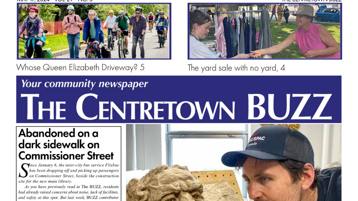 The BUZZ is on the streets! Volunteers have been distributing the May issue of the Centretown BUZZ, the community newspaper in central Ottawa, around Centretown this weekend. If you haven't seen it yet, you can read it as a PDF or as individual articles at centretownbuzz.ca/2024/05/read-t…