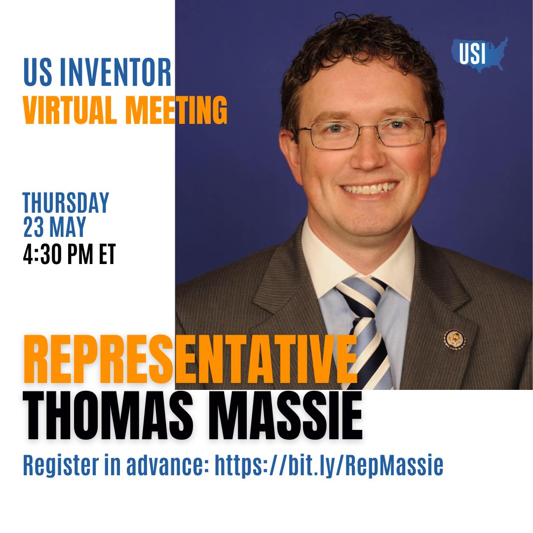 Virtual Meeting with US Inventor and Rep. Thomas Massie

Event Details:
- Date: Thursday, May 23rd, 2024
- Time: 4:30 PM ET

Register Now to secure your spot. us02web.zoom.us/webinar/regist…

#RepMassie #Innovation #RALIA #Inventor #USI #USInventor #VirtualMeeting