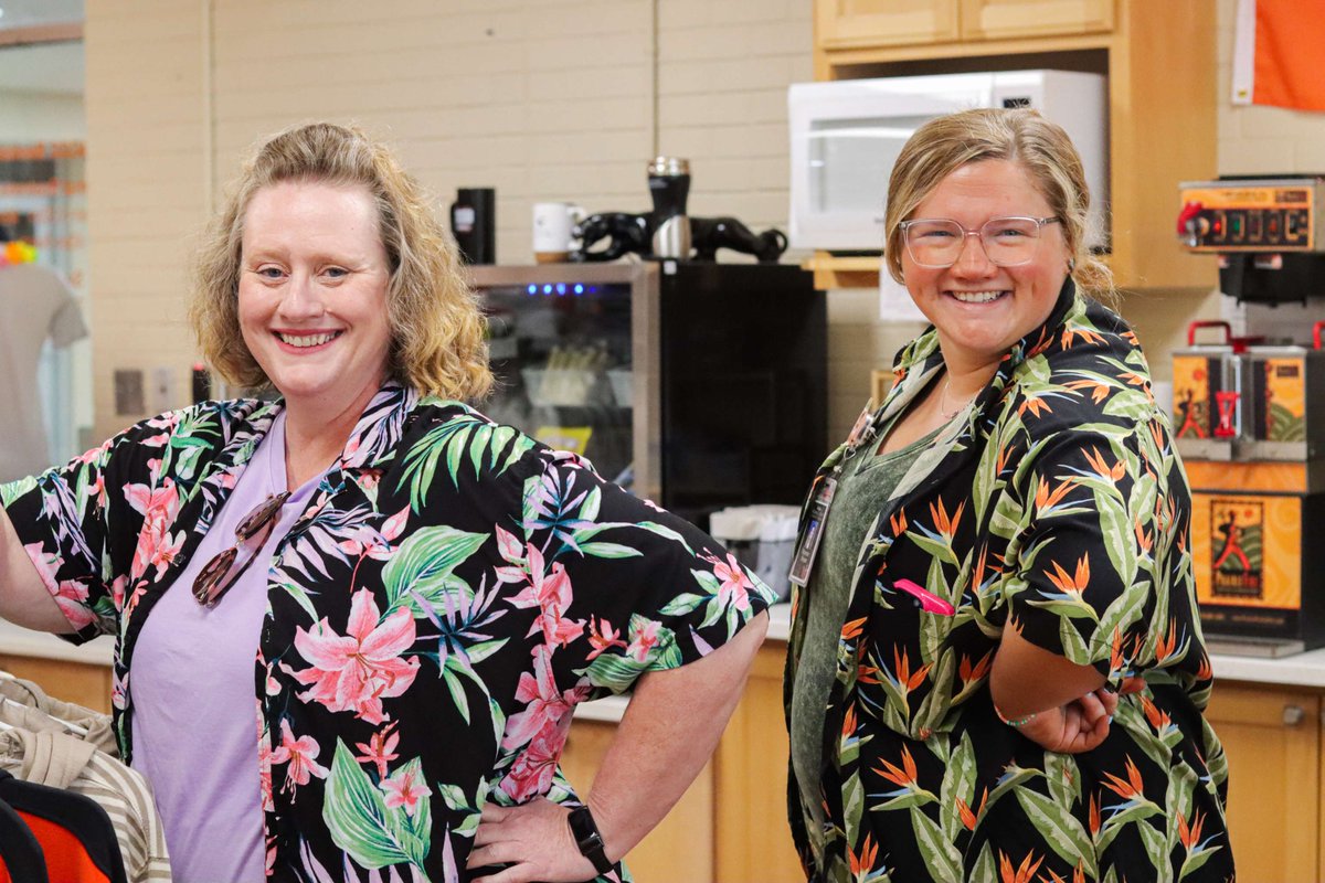 NCCC's tweet image. Last week, NCCC Staff celebrated Aloha Friday, the last working Friday of the academic year! Staff were treated to a snack and a drink, and wore some VERY casual Hawaiian gear! Don't forget our Summer Hours that start today: Monday-Thursday 7:30 am-5:30 pm, Friday-Sunday CLOSED