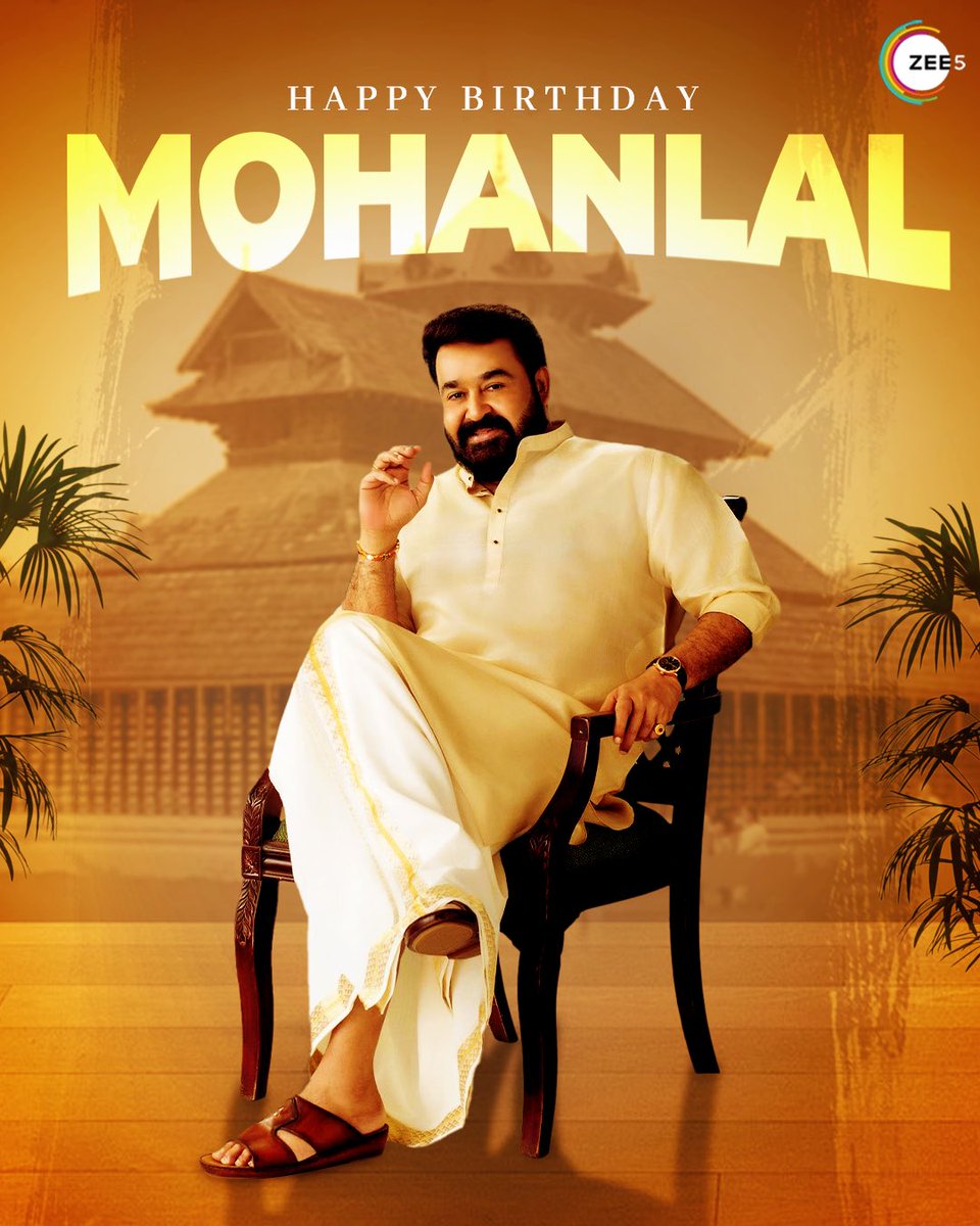 Wishing our legendary Lalettan @Mohanlal a wonderful b'day! 

#HBDMohanlal #HappyBirthdayMohanlal #Mohanlal #HappyBirthdaylaletta #Zee5Tamil #ZEE5