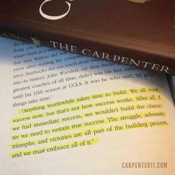 Don’t give up. Stay the course. Embrace the process and remember... anything worthwhile takes time to build. 

📷 pg 94 of “The Carpenter" via <a href="/JonGordon11/">Jon Gordon</a>
