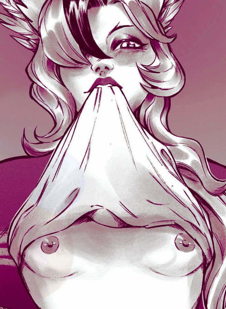 In the mood for a quickie before she goes back home.

A quick flash and a teasing wink in [reader's] direction before she headed for the alleys.

That should do the job.