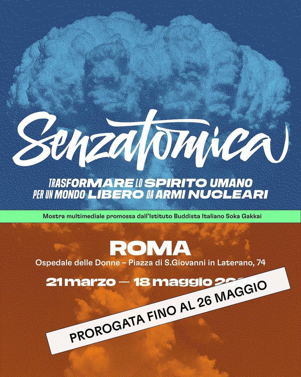 La mostra <a href="/senzatomica/">Senzatomica</a> a #Roma è stata prorogata fino al 26 maggio! 
📢Non perderla!!!
