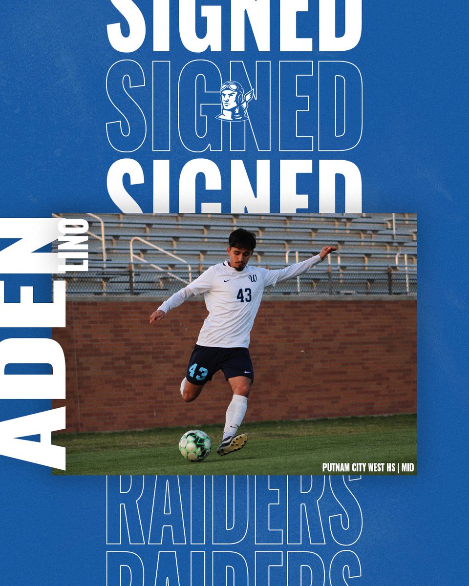 𝐈𝐧𝐤𝐞𝐝 𝐮𝐩. 𝐋𝐨𝐜𝐤𝐞𝐝 𝐢𝐧. Welcome to Raider Men’s Soccer, Aden! ✍️ Aden Lino ⚽ Midfielder 📍 Putnam City West High School #signingszn | #iamaRAIDER