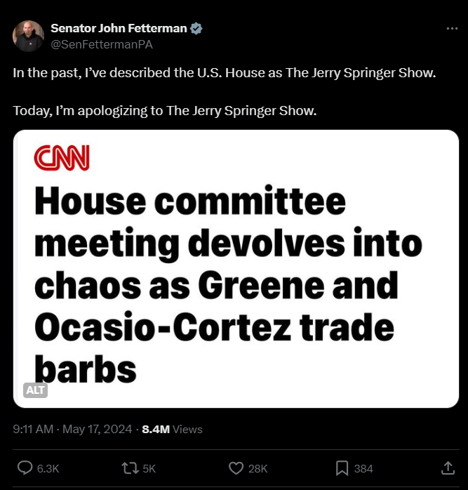 Uh-oh! Dissention in the ranks maybe? AOC Throws a Massive Tantrum at Fetterman After He Calls Out Wild Exchange Involving Her, MTG, Crockett.😎