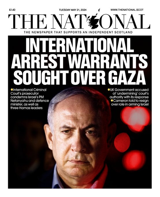 The National: International arrest warrants sought over Gaza #TomorrowsPapersToday