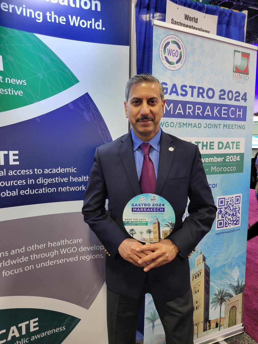 WGO's Secretary General Prof. Vivek Kaul made is way over to the booth at DDW today! It is always wonderful seeing members of our Executive Committee in person. Thanks for stopping by! 👋 #DDW2024