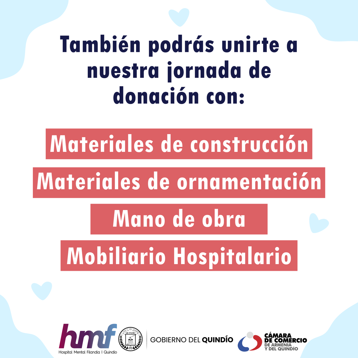 HOSPITALMENTALF's tweet photo. Te invitamos a participar en nuestra jornada de embellecimiento del Hospital Mental de Filandia.

Con tu donación, podemos transformar este espacio en un entorno más cálido y agradable para los usuarios.

¡Tu apoyo es fundamental! https://t.co/WBGqlY1qJo