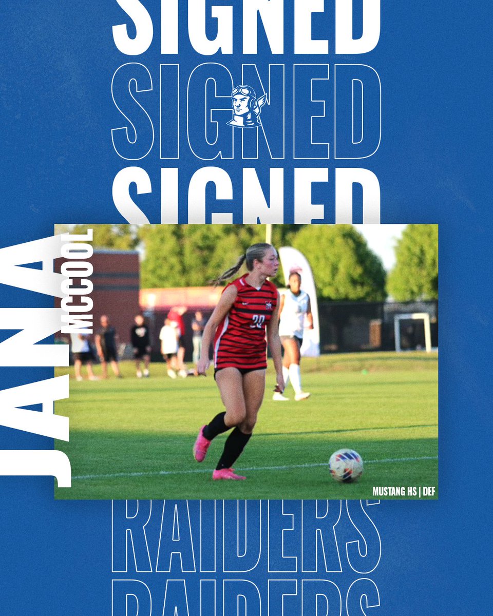 𝐈𝐧𝐤𝐞𝐝 𝐮𝐩. 𝐋𝐨𝐜𝐤𝐞𝐝 𝐢𝐧. Welcome to Raider Women’s Soccer, Jana! ✍️ Jana McCool ⚽ Defender 📍 Mustang High School #signingszn | #iamaRAIDER