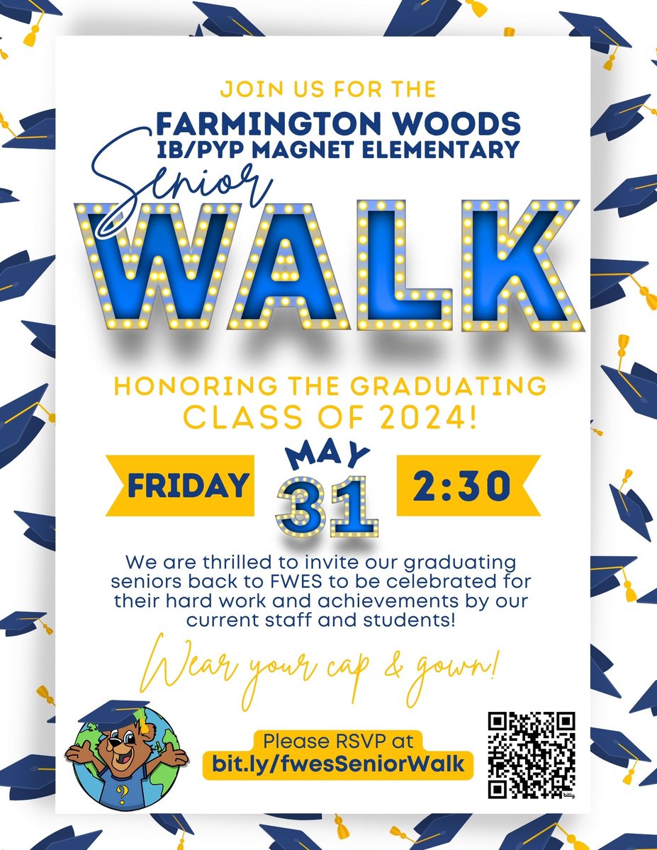 Celebrating the FWES Class of 2024! RSVP and join us- share with your FWES friends! #fweslearningbyheart❤