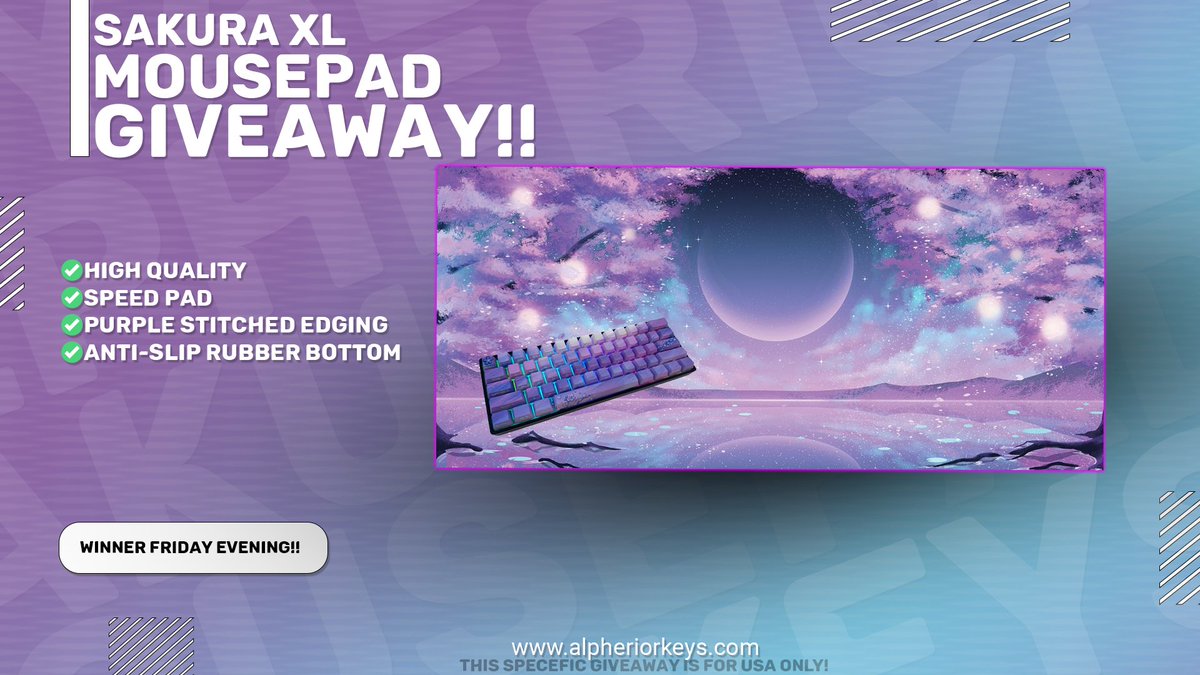 💖🌸Sakura XL G!VEAWAY!!🌸💖
Hey all of you beautiful human beings ! We're G!VING AWAY one of our Lovely Sakura XL Speed Mousepads😍

To Enter
-Like & Repost💕
-Follow Us 🥰
-Comment🌸

Thank you so much for joining! Winner will be Chosen Friday Evening! GL&HF💕