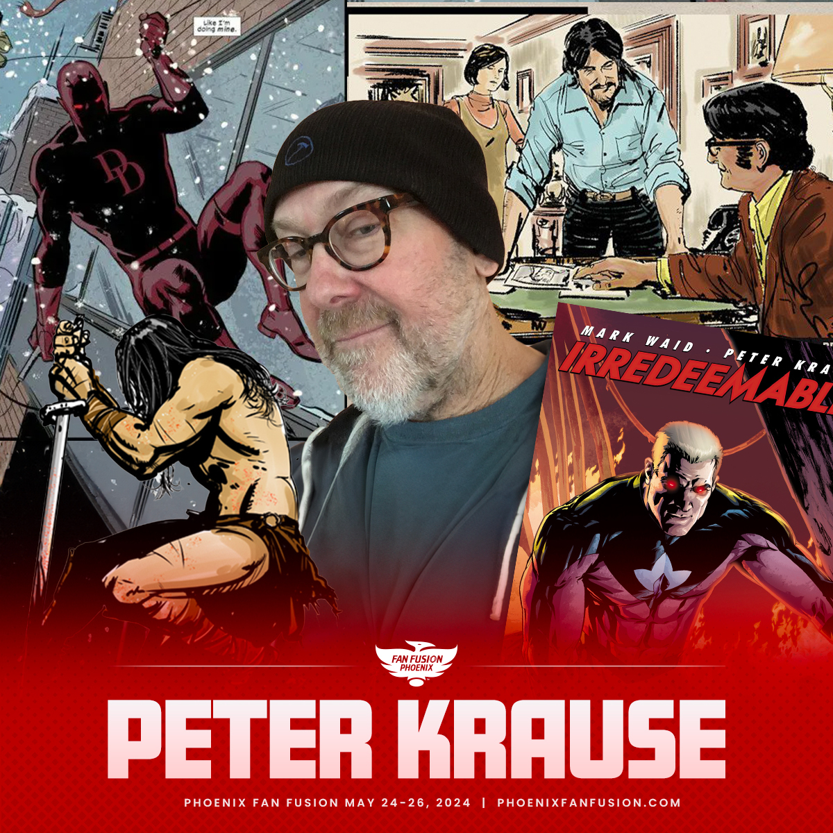 THIS weekend! Scott @Koblish and @petergkrause are BOTH Hero's special guests @PhxFanFusion, May 24-25-26! Swing by on us at booth #1658! Tix and info: phoenixfanfusion.com