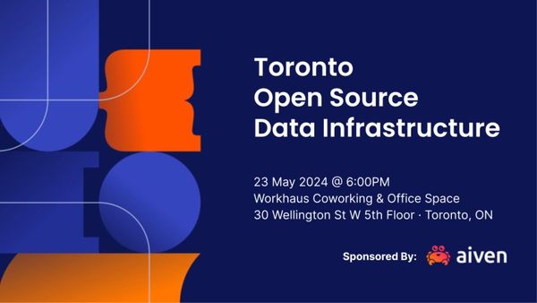 event may 2024 - Aiven @aiven_io Join us on May 22nd for the latest OSDI meetup in Toronto! 🇨🇦 Speakers Jamie Arlen and Allan Stojanovic will be giving a talks you won't want to miss. You can sign up here 📷 ow.ly/LS7c50RMTwi