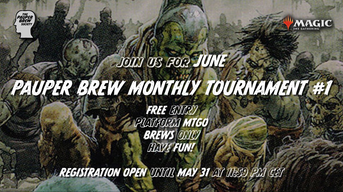 —share this #mtgpauper community and make some LOVE ❤️ THANK YOU —

Register for the FREE Pauper BREW Monthly Tournament #1 starting on the 1st of June 2024 

Discord: discord.gg/4Jp2enuj

Registration: docs.google.com/forms/d/e/1FAI…