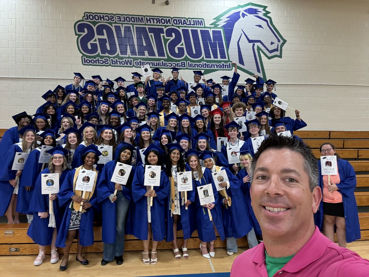 DrIngwerson's tweet photo. I absolutely love this day! NMS had our grad walk today, 87 former NMS Mustangs participated this year! 😳So proud of them and excited to see the difference they will make in the world.  ❤️ #Proud2BMPS #loveourschool https://t.co/rHE1XifACr