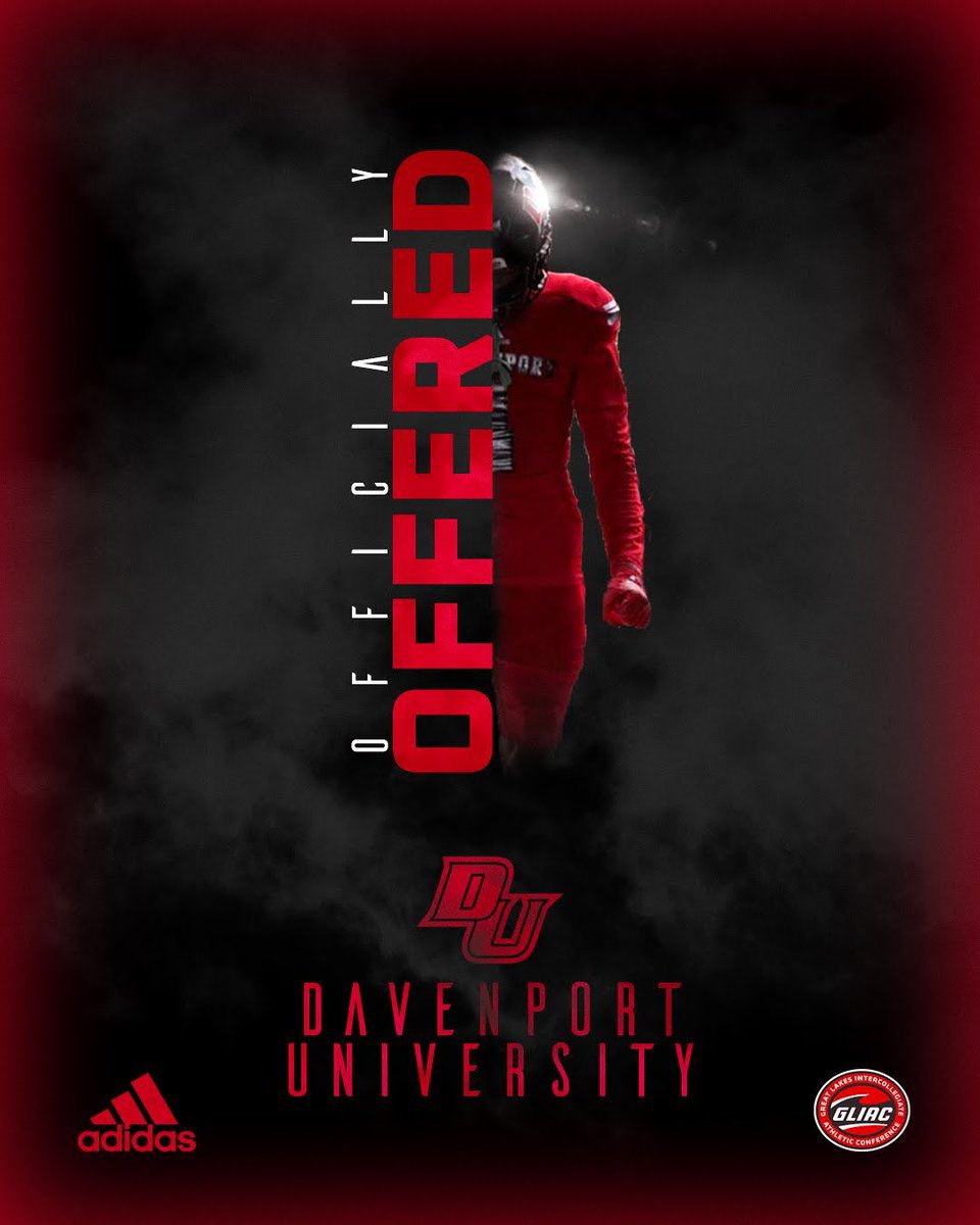 586BishopThomas's tweet photo. After a great camp and conversation with @CoachHill1 and @SparkyMcEwen1, I am extremely blessed to receive an offer from Davenport!! @DU_Football @alex_pallone @PrepRedzoneMI @TheD_Zone @PrepRedzone @MIexposure @TheClemFootball @marcus5cinco @DNAPerform https://t.co/GWODDsE0SR
