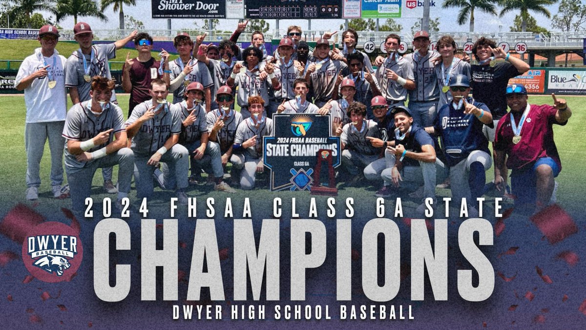 ⚾️🎉🏆🐆 Congratulations to the William T. Dwyer High School baseball team for becoming the 2024 FHSAA Class 6A State Champions!!! GO PANTHERS! 💙