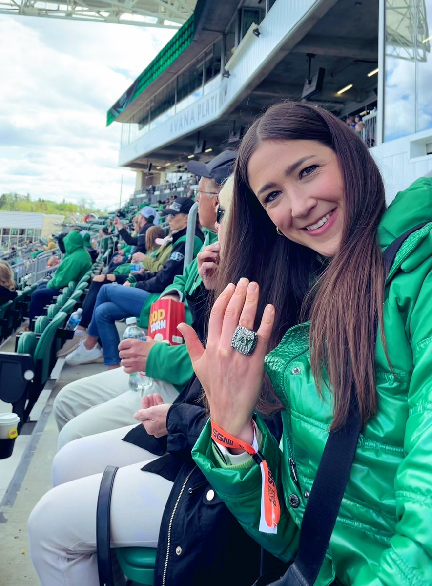 briannasolberg's tweet photo. This is our year! Time for another ring! 💍💚
#riderslive #ridersnation @sskroughriders https://t.co/iKBd09m2pp