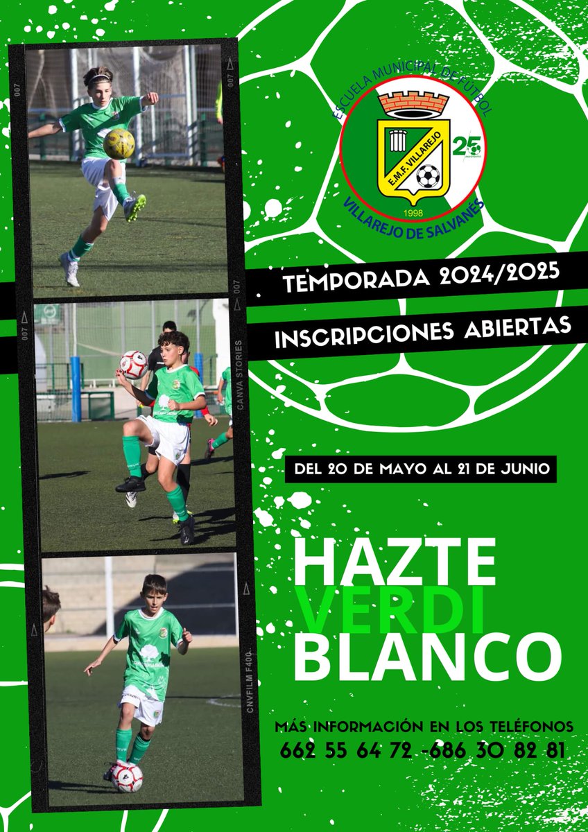 💚 EMF. VILLAREJO 💚

HAZTE VERDIBLANCO ⚽️✅️ !!!

#25AñosDeHistoriaJuntos
#JuntosSomosFuertes
#OrgulloVerdiBlanco