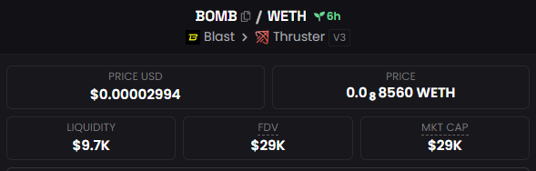 New meme token in @Blast_L2 that might go for 100x ? 

What are you waiting for, this might be your chance to make it big!!! @BombBlast_