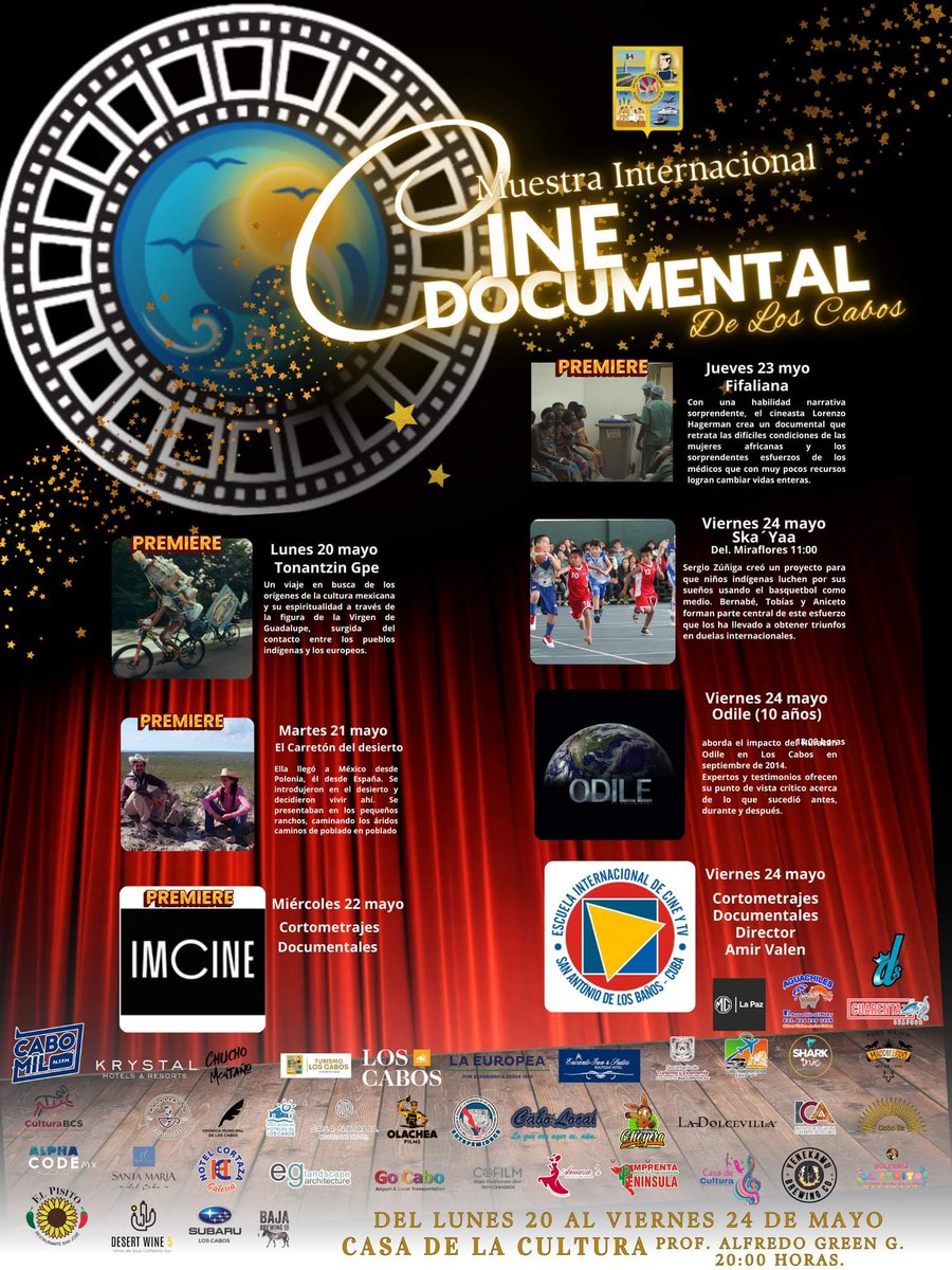 ¡Hoy inicia la Muestra Internacional de Cine Documental de Los Cabos! Mira todas las películas que podrás ver. 👇