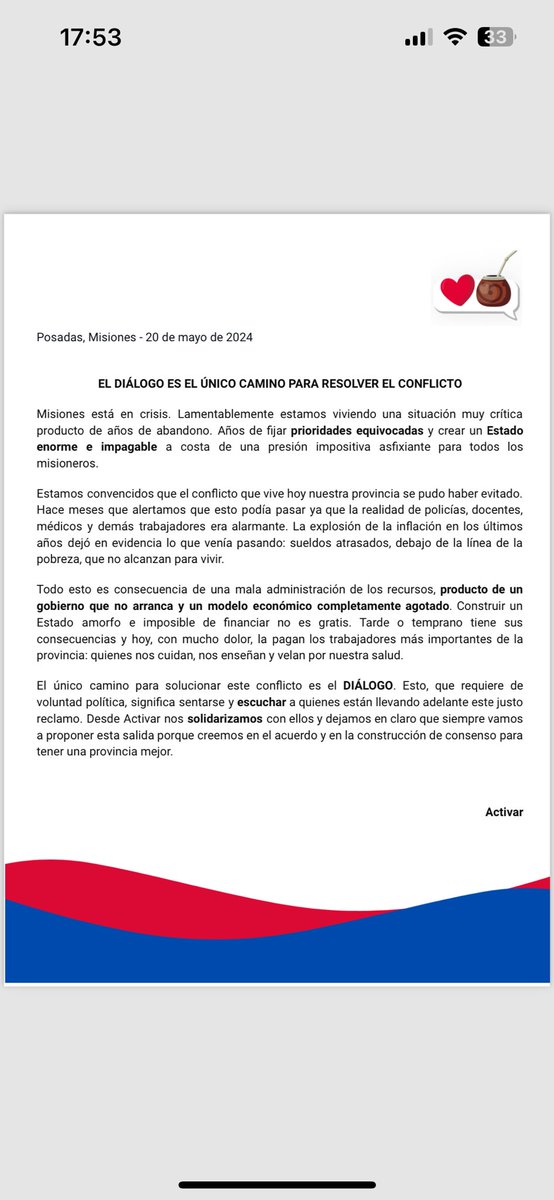 GermanKiczka's tweet photo. El diálogo es el único camino para resolver el conflicto. https://t.co/znGiXReZIN