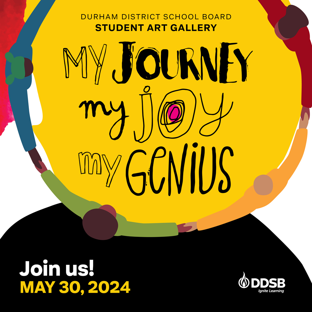 On May 30, DDSB will hold its 3rd annual Student Art Gallery - a district-wide collection housed in the Ed. Centre, displaying artworks created &amp; curated by students with staff support.

The year's theme is 'My Journey, My Joy, My Genius.' 

Details here: ddsb.ca/en/programs-an…