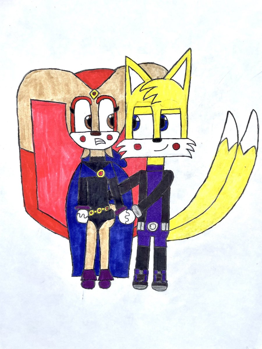 #taireamweek2024 #heroes #taiream #cosplay #drawing #crossover #ravenxbeastboy #videogames #SonicTheHedegehog #sega #day1 #raven #tailsmilesprower #beastboy #creamtherabbit #love #romance #teentitans #dccomics #wb #warnerbros #sonicx #paramount