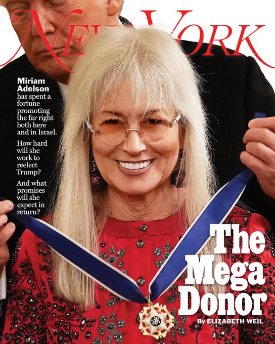 event may 2024 - New York Magazine @NYMag reports on Miriam Adelson’s unfinished business ahead of the 2024 presidential election. trib.al/8sJTqgxFor our latest cover story, @lizweil