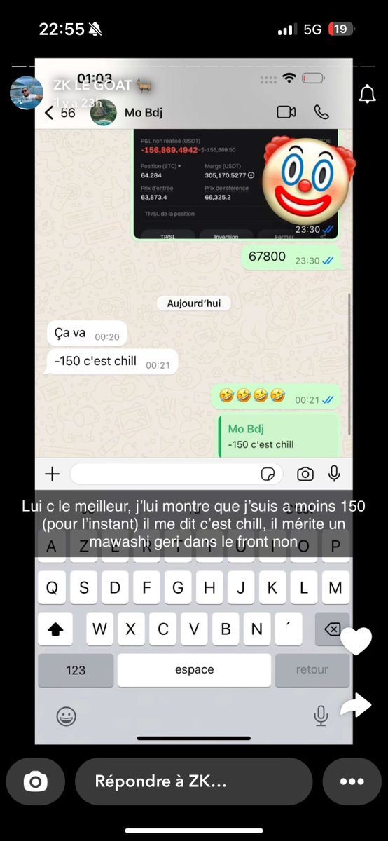 46Krypto's tweet photo. La story de ZK trading il y a 24h 🤡 

Actuellement à -400k $ je chiale https://t.co/p6FTAERYp0