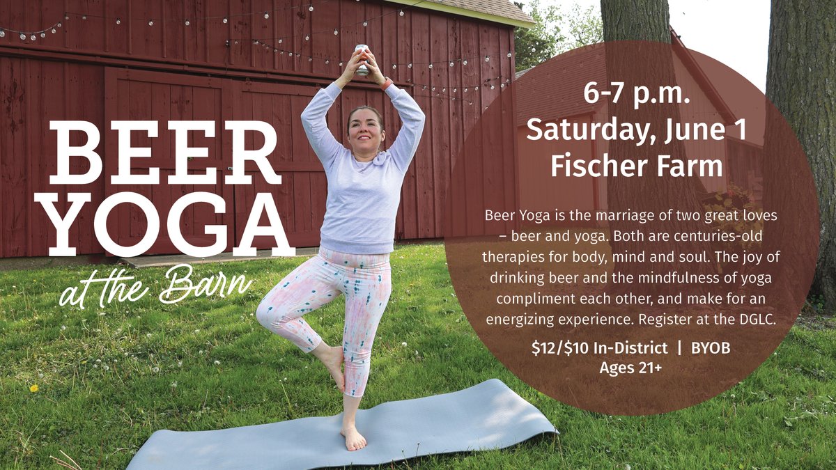 Hey beer lovers! 🍻 Cheers to #BeerYoga, a unique blend of zen and brews!🧘‍♂️ Unwind, stretch, and enjoy a cold one on Saturday, June 1. The only workout where 'hoppy' and 'happy' go hand in hand! Registration closes Saturday, May 25. #FischerFarm