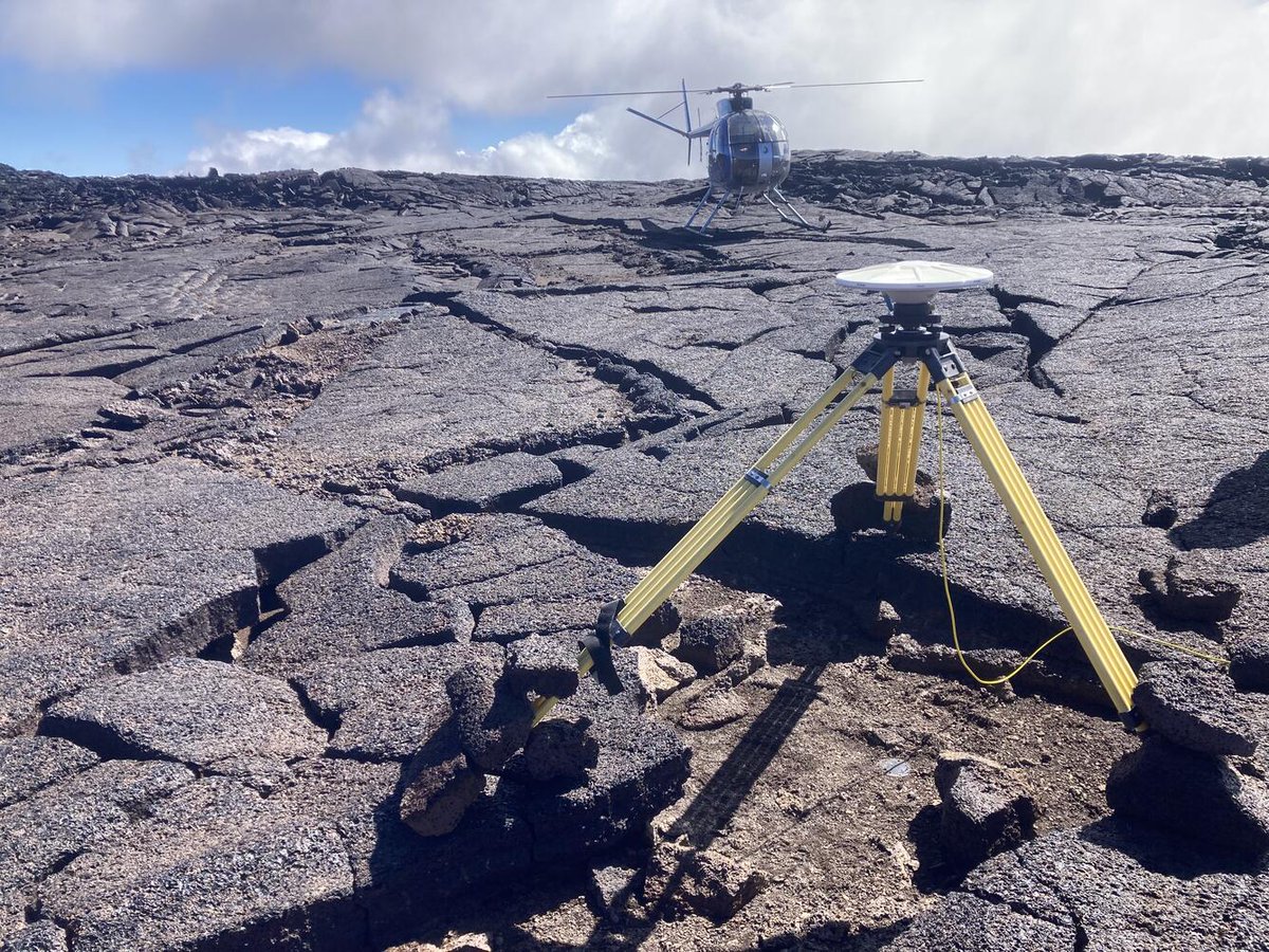 #HVO staff are at #MaunaLoa for the volcano's annual GPS survey. GPS are deployed at established benchmarks and recorded positions are compared with those from previous years to see if there have been any subtle patterns of ground deformation associated with volcanic activity.