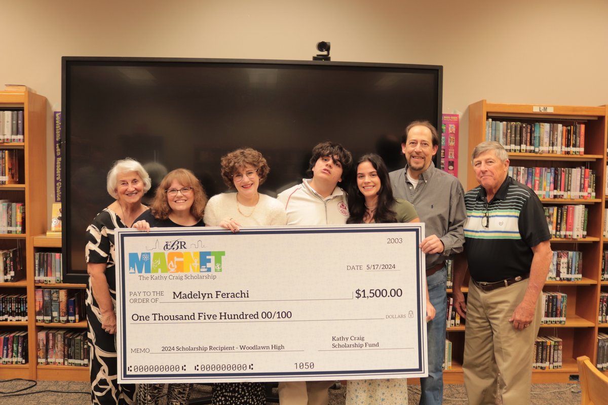 ebrpschools's tweet photo. Woodlawn High senior Madelyn Ferachi, who plans to pursue a career in special education at LSU, was honored with the $1,500 Kathy Craig Scholarship. The scholarship is given to a magnet school student in memory of Kathy Craig, former director of the EBRPSS Magnet Program. https://t.co/v5OypavC2u