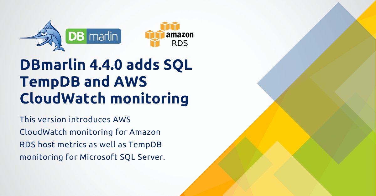 DBmarlin 4.4 adds SQL TempDB and AWS CloudWatch monitoring 👀

This version introduces @awscloud CloudWatch monitoring for Amazon RDS host metrics as well as TempDB monitoring for Microsoft SQL Server.

Read more: dbmarlin.com/blog/2024-05-0…