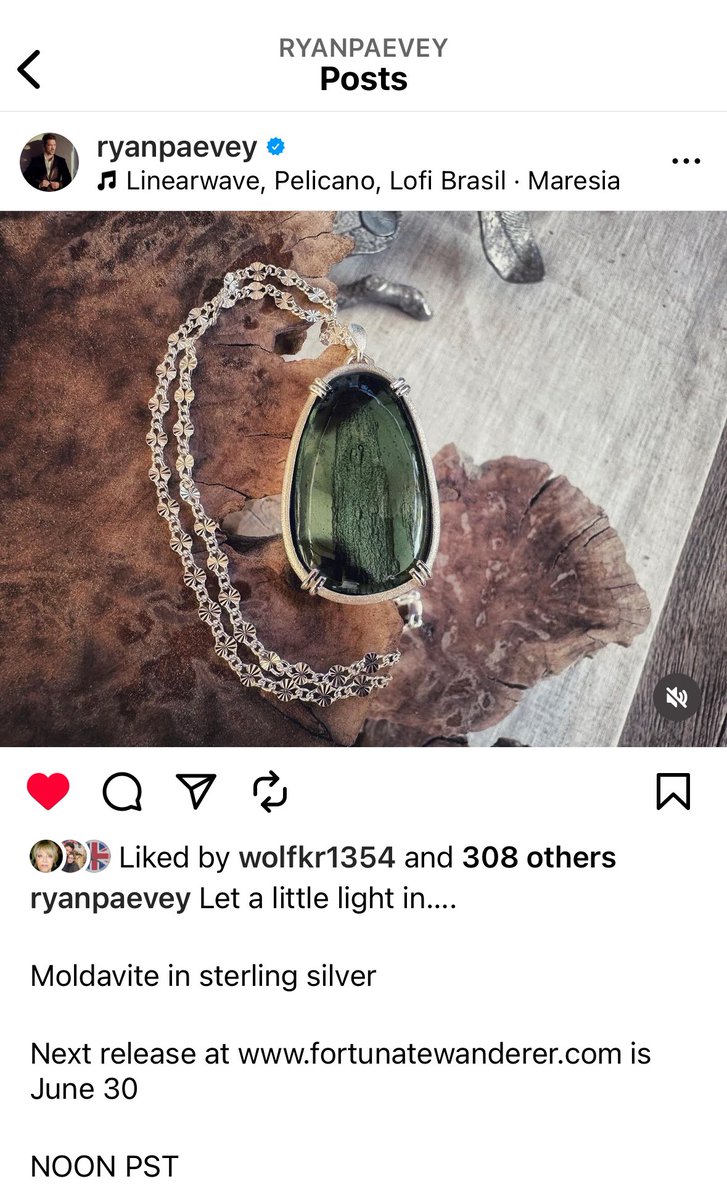 @RyanPaevey this Moldavite stone is magnificent 👌🏼 perfect setting for a pendant. Wow your new creations are just stunning what a collection this gonna be on June 30th 👏🏼👏🏼👏🏼
