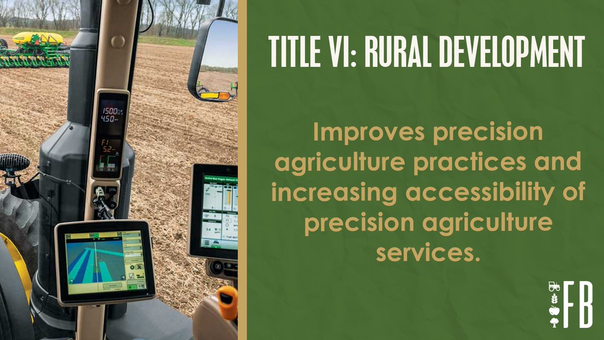 The Rural Development title of the #FarmBill protects access to rural health care, improves precision ag, addresses the workforce challenges of rural America, strengthens broadband connectivity and more!