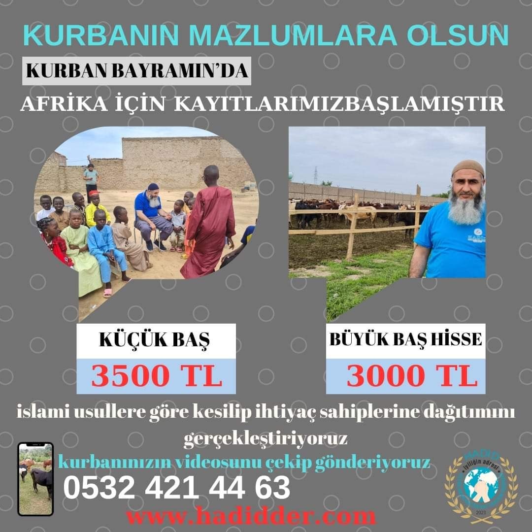 #Afrika #çad'da #mazlumlar için 
 #kurban #organizasyonu yapiyoruz destek bekliyoruz #kurbanınıpaylaş #watsap05324214463 #hadid #uluslararası #insani #yardım #derneği #iyilikköprüsü