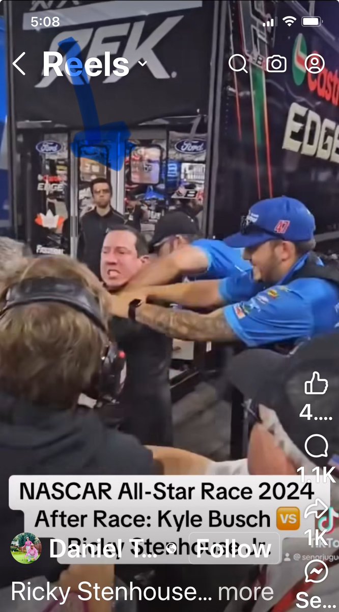 The guy in the back down not move, does not even react. <a href="/NWBSpeedway/">North Wilkesboro Speedway</a>