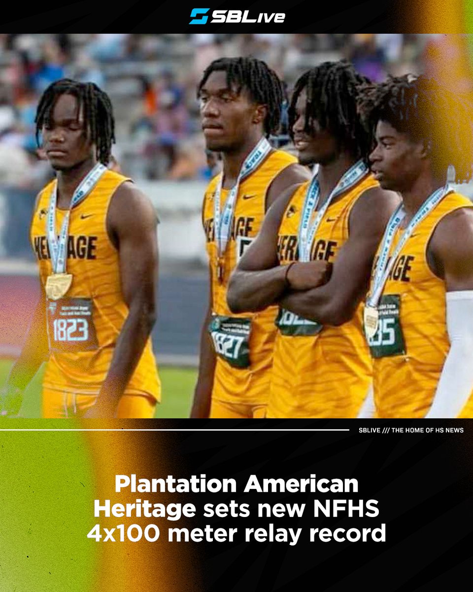 The record-setting @AHPatriotsTrack 4x100 team is made up of all D1 football prospects 🔥 highschool.athlonsports.com/florida/2024/0…