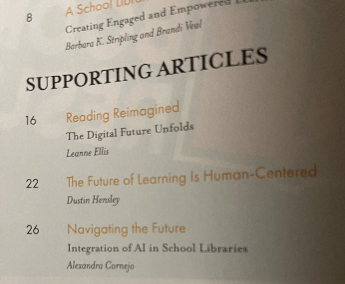 Be sure to check out the newest edition of Knowledge Quest for an article I wrote about how the future of learning is human-centered and how school librarians are leading the charge. @aasl Some orgs referenced - @HumResPro @XQAmerica @Getting_Smart