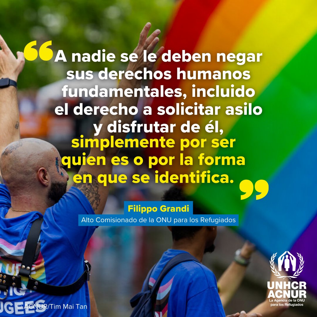 Hoy y todos los días los derechos de las personas LGBTIQ+ refugiadas 🏳️‍🌈🏳️‍⚧️ son y serán siempre derechos humanos. Lee la declaración completa del Alto Comisionado de la ONU para los Refugiados @FilippoGrandi aquí: bit.ly/3wI60qv
