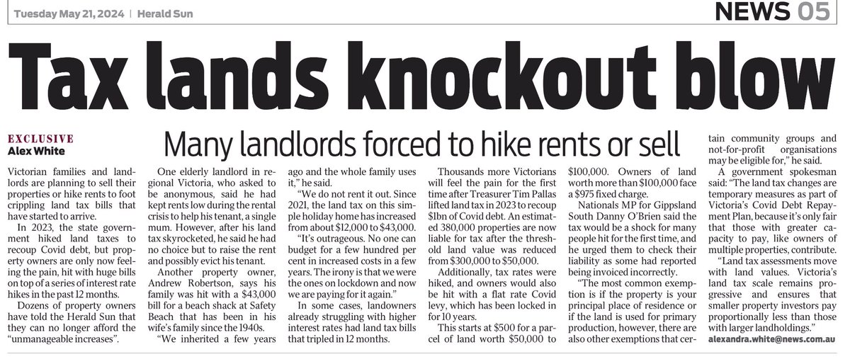 Have You Received A Massive Rent Increase Or Notice To Vacate Recently? Blame Labor. #SpringSt #Auspol