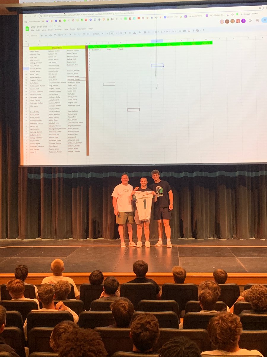 LSWHawkFB's tweet photo. We held our Summer League Draft today. Congrats to picks 1-4 @JaceErickson26, @H_Rush07, @AshtonTraudt, &amp; @nathan_mensah25! https://t.co/4Toveh1GZI