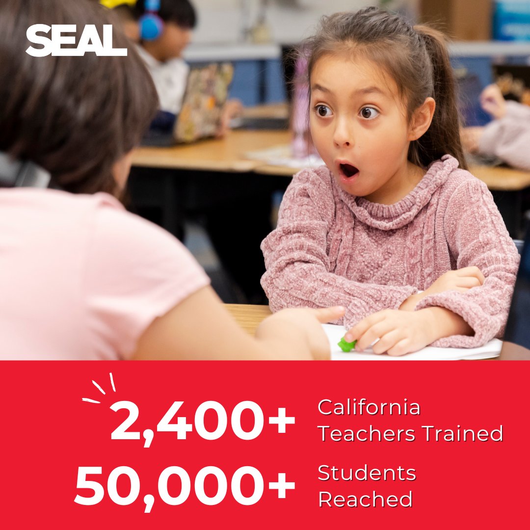 Hundreds of classrooms, thousands of teachers, and tens of thousands of students—our impact keeps growing! SEAL supports teachers in inspiring #EnglishLearners and #DualLanguage Learners through joyous, rigorous learning.
Discover more on our new website: seal.org/impact