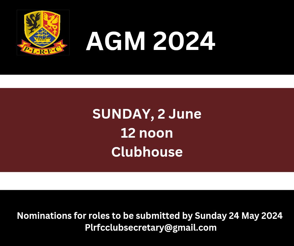 MEMBERS' NOTICE

A wee reminder that this year's AGM will take place in the clubhouse on Sunday, 2 June from 12noon.

#OneClubOneCommunity 
#DriveOnPL