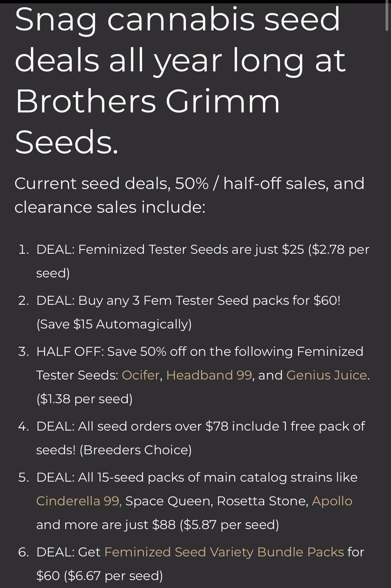 Seed deals ✔️